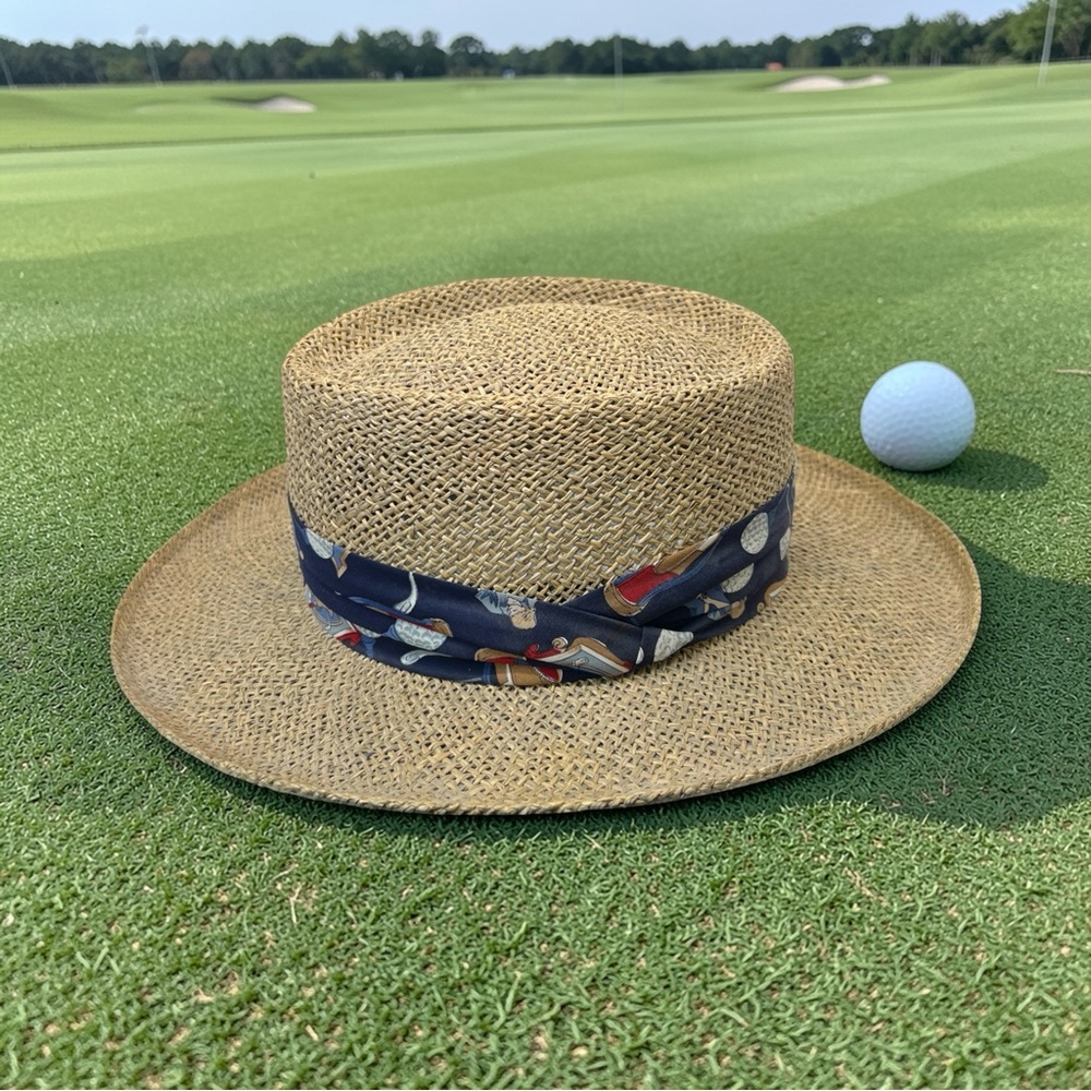 Vintage Country Gentleman's Wide Brim Panama Style Adjustable Band
OS Golf Hat